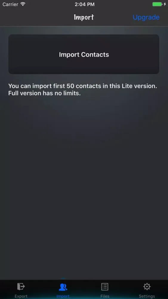 Contacts to vCard Lite スクリーンショット