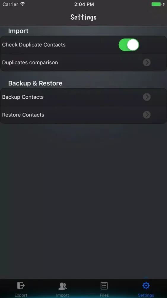 Contacts to vCard Lite スクリーンショット