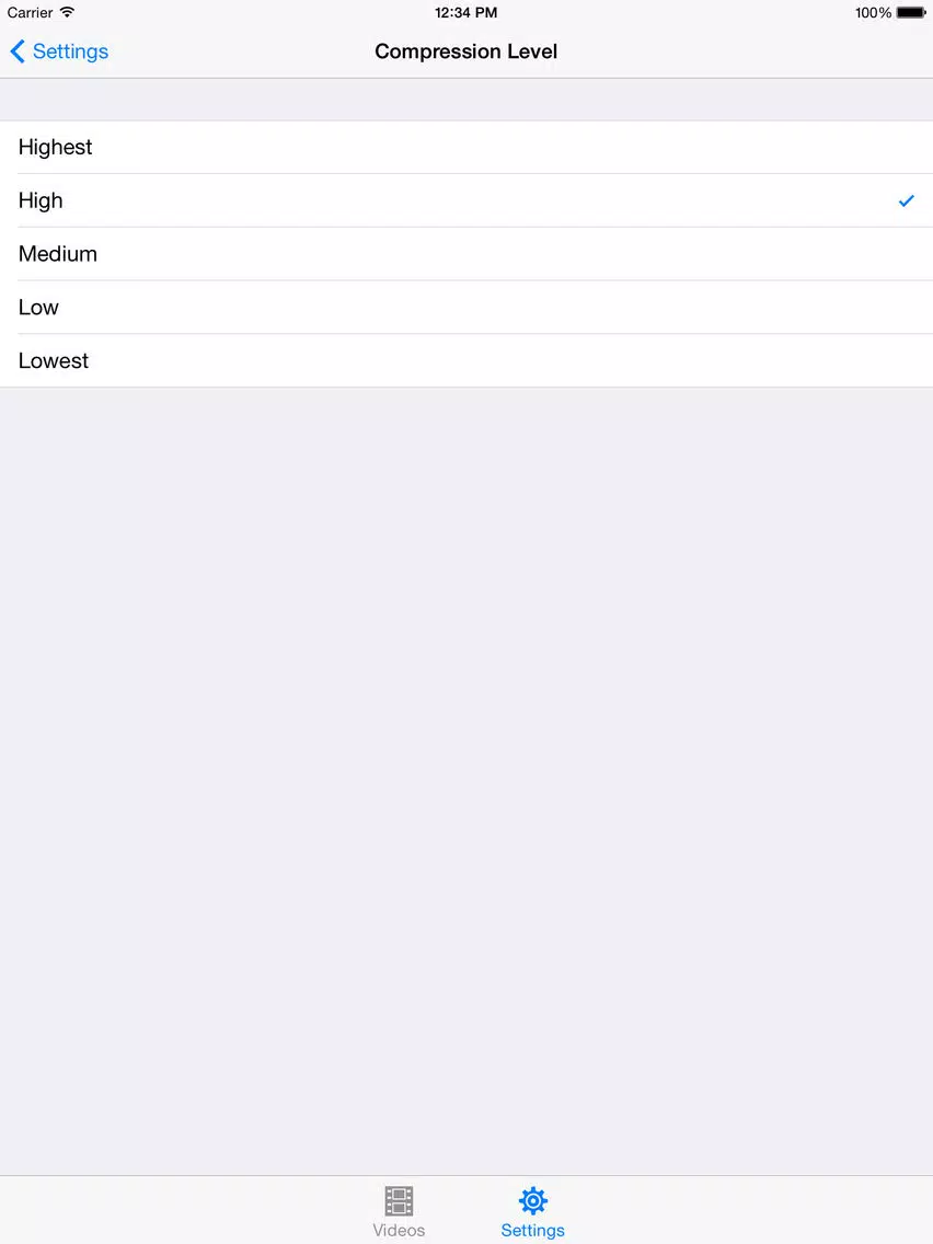 Tangkapan layar iSlimmer - Video slimmer / Video Compressor iPad 
