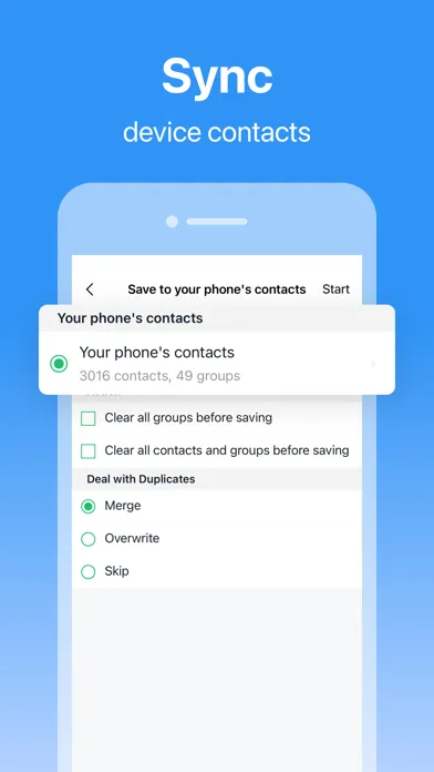 Zrzuty ekranu SA Contacts Lite