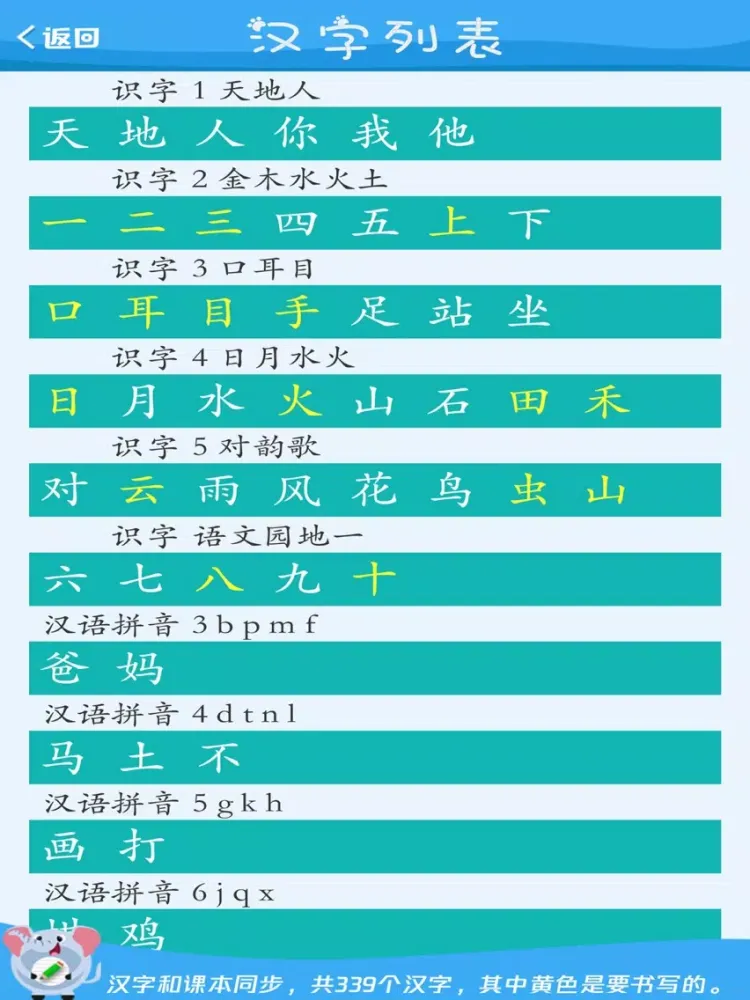 Capturas de tela do 一年级语文上册 - 小学语文课本拼音学习 iPad 