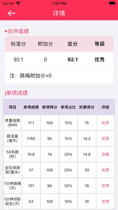 学生体测助手-学生体育体测成绩计算应用截图