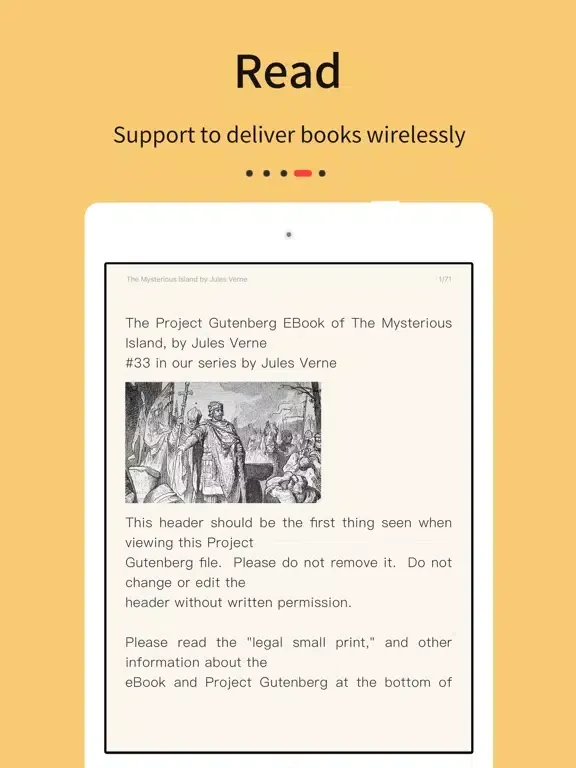Capturas de tela do Gutenberg Books iPad 