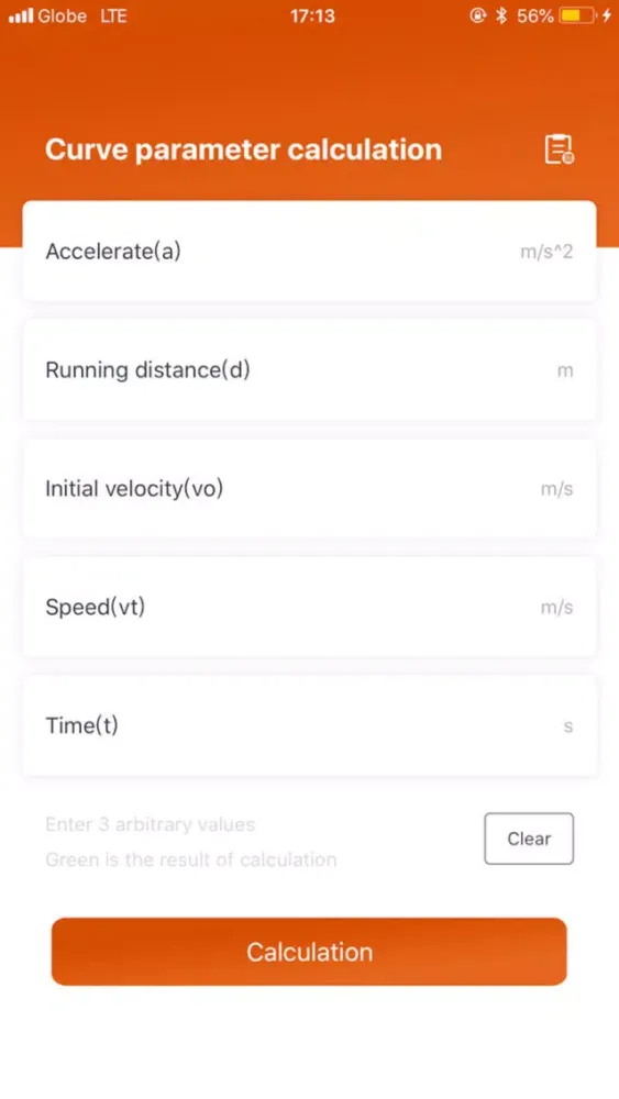 Curve Parameter Calc Screenshots