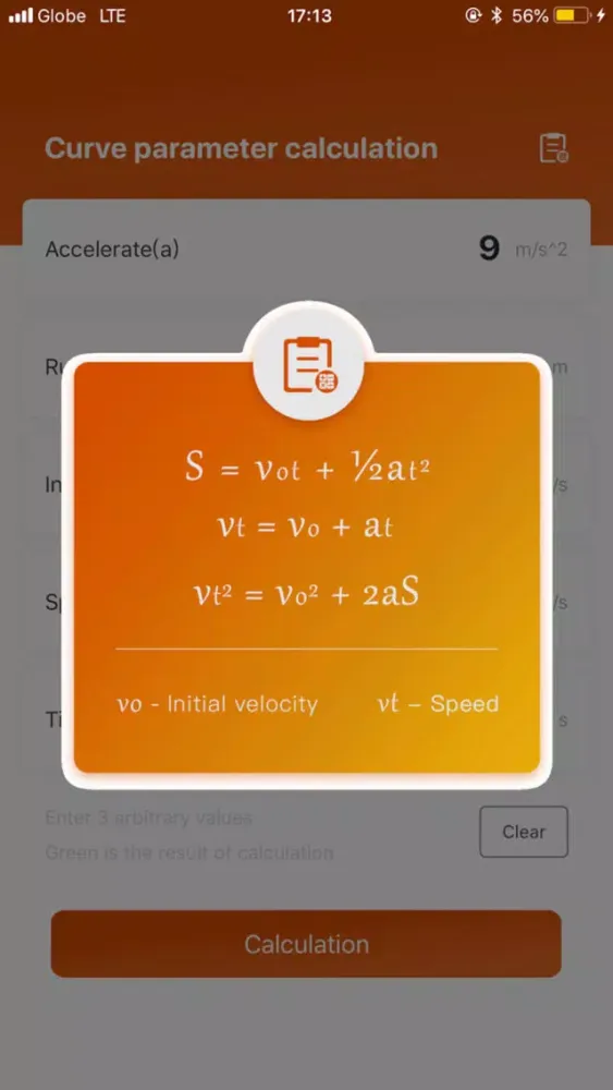 Curve Parameter Calc Screenshots