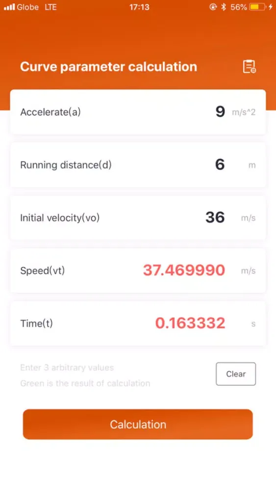 Curve Parameter Calc Screenshots