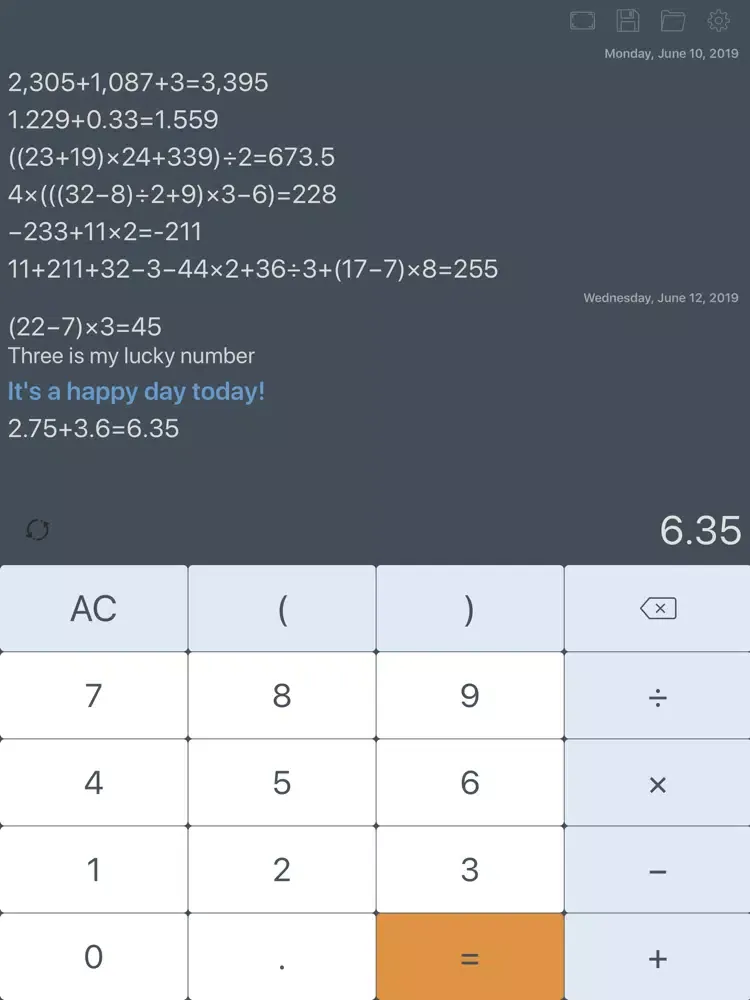 Calculator SP iPad  スクリーンショット