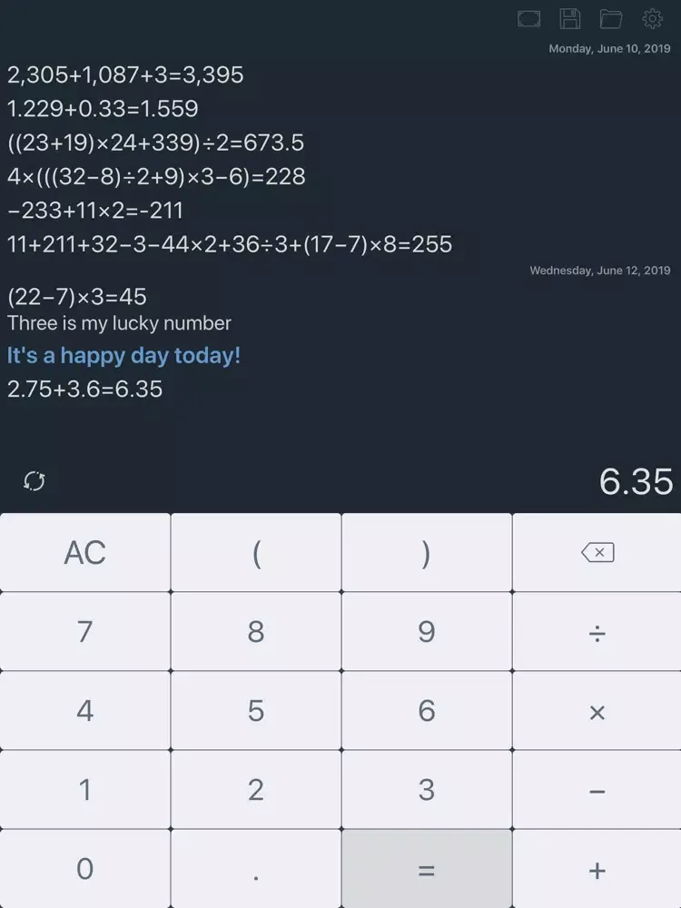 Calculator SP iPad  スクリーンショット