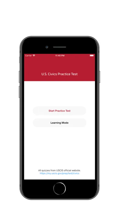 Ảnh chụp màn hình của U.S. Civics Test with Audio