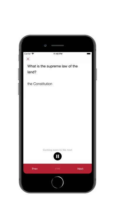 Ảnh chụp màn hình của U.S. Civics Test with Audio