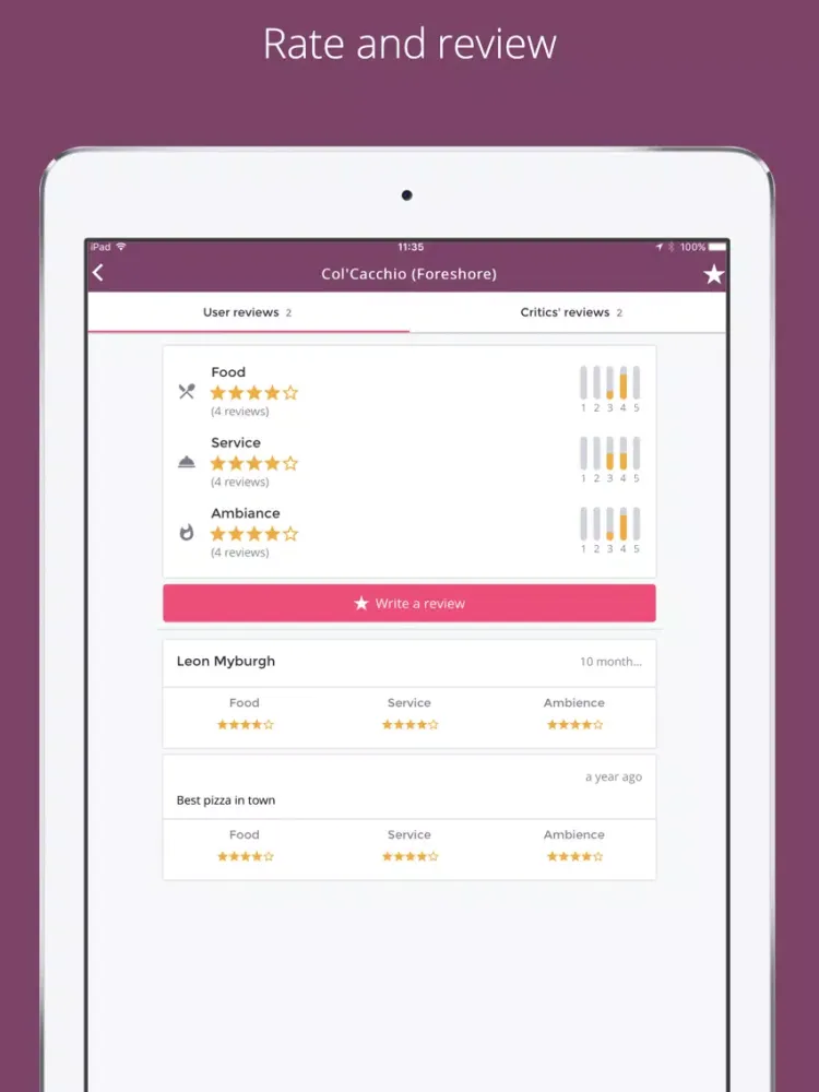 Capturas de pantalla de Eat Out - Restaurant Bookings iPad 