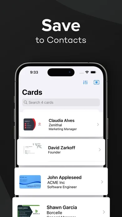Capturas de tela do ScanBox: Business Card Scanner