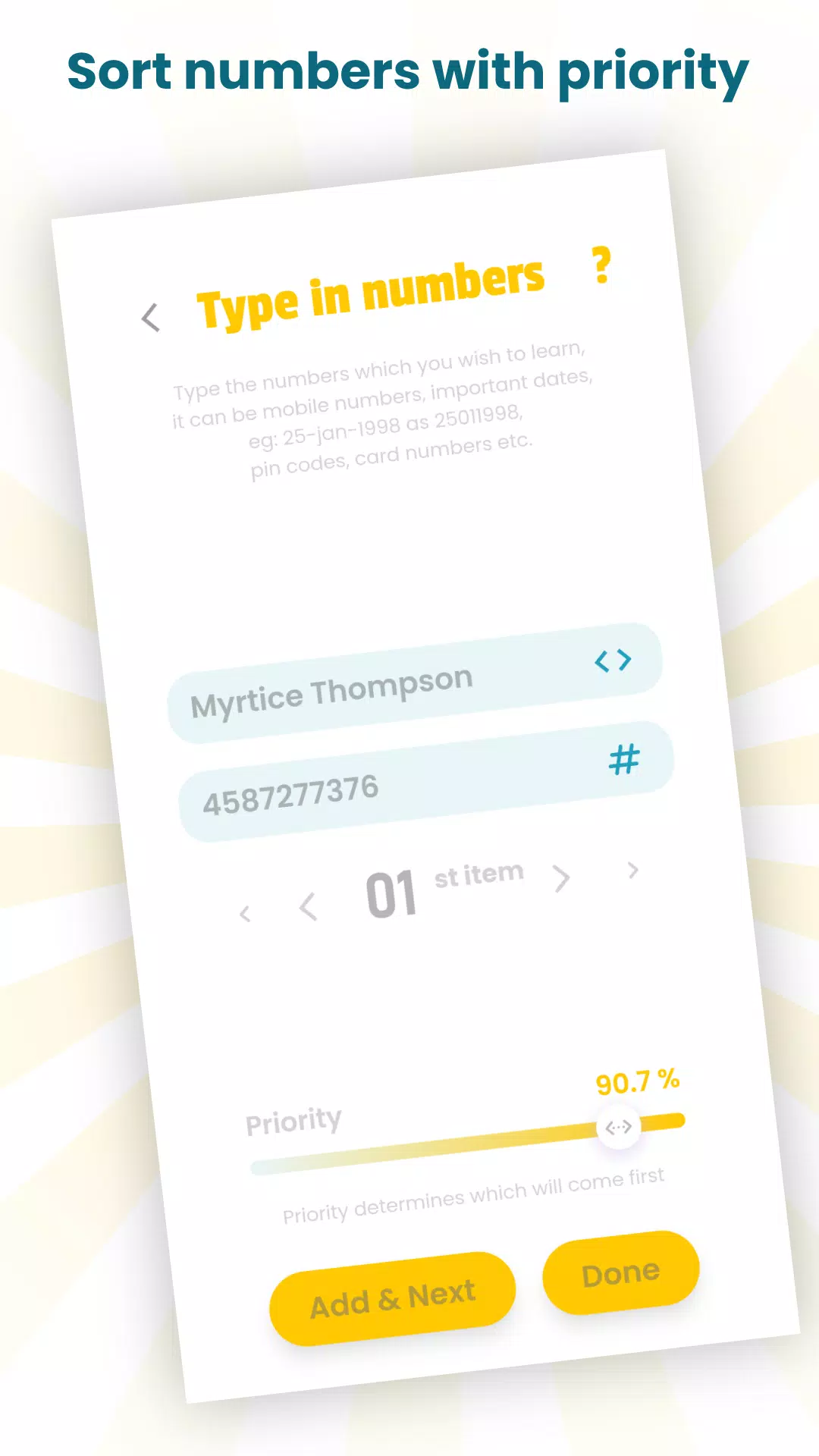 Save to brain : Number memory Screenshots