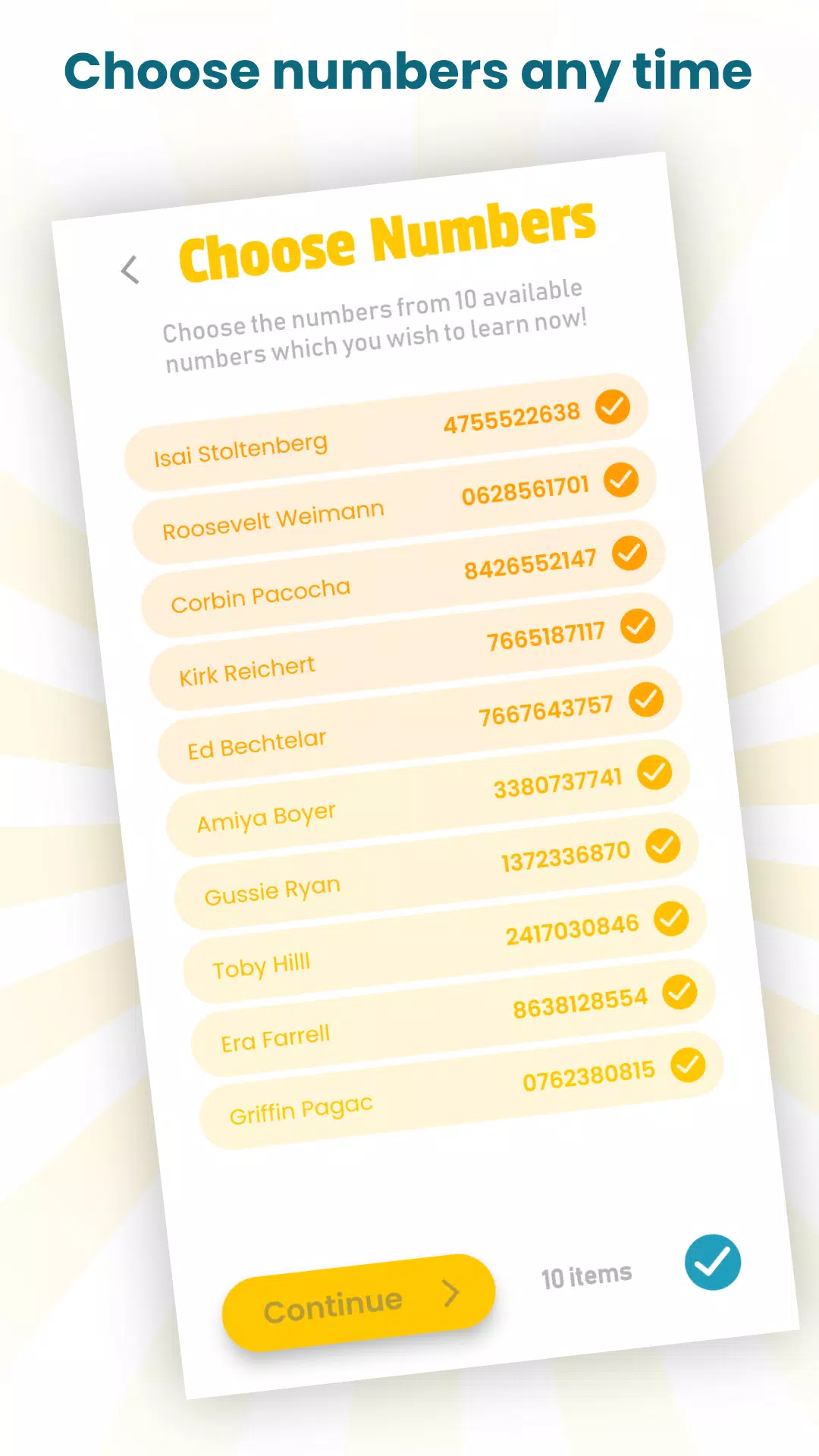 Save to brain : Number memory Screenshots