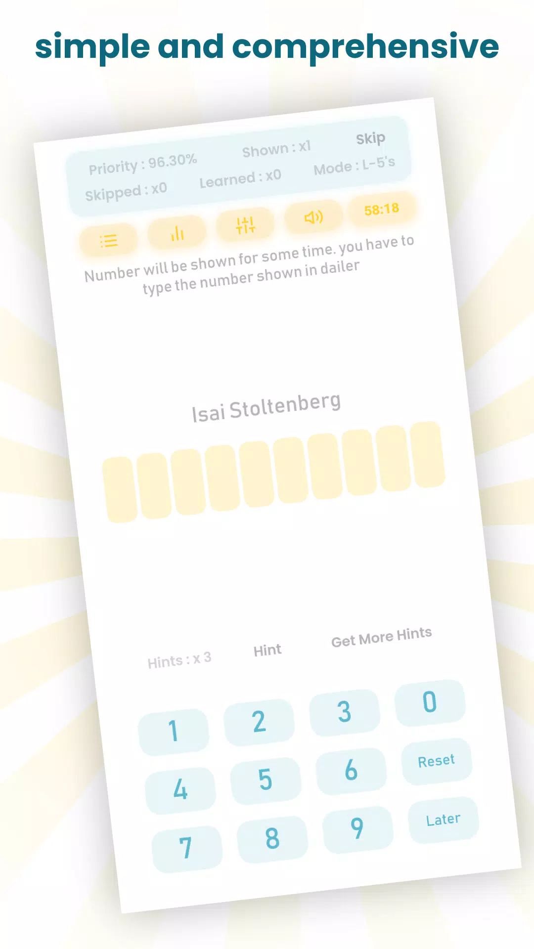 Save to brain : Number memory Screenshots