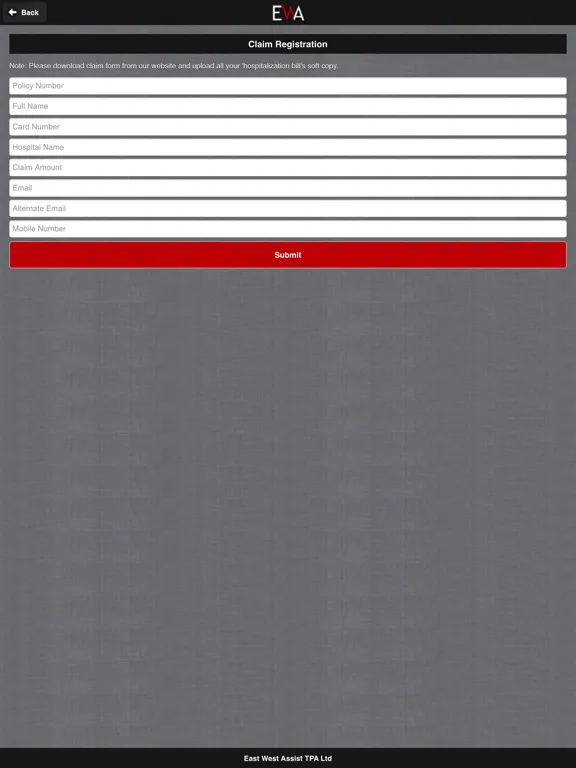 Ảnh chụp màn hình của East West Assist TPA iPad 
