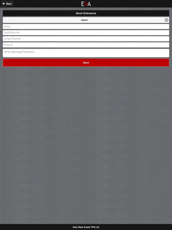 Ảnh chụp màn hình của East West Assist TPA iPad 
