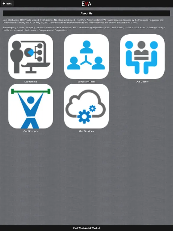 Ảnh chụp màn hình của East West Assist TPA iPad 