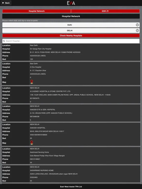 Ảnh chụp màn hình của East West Assist TPA iPad 