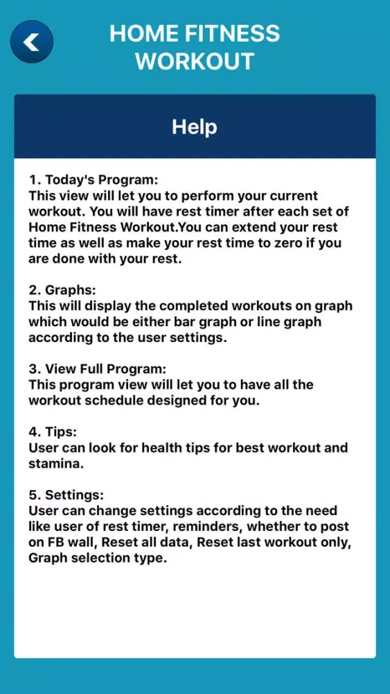 Capturas de tela do Home Fitness Workout