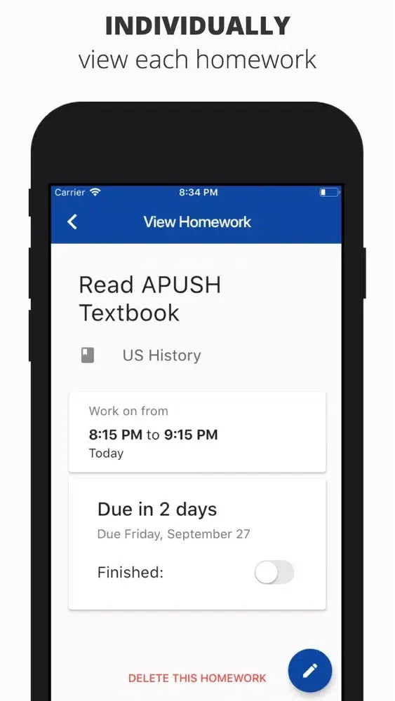 Screenshot di Finished. - Get Homework Done