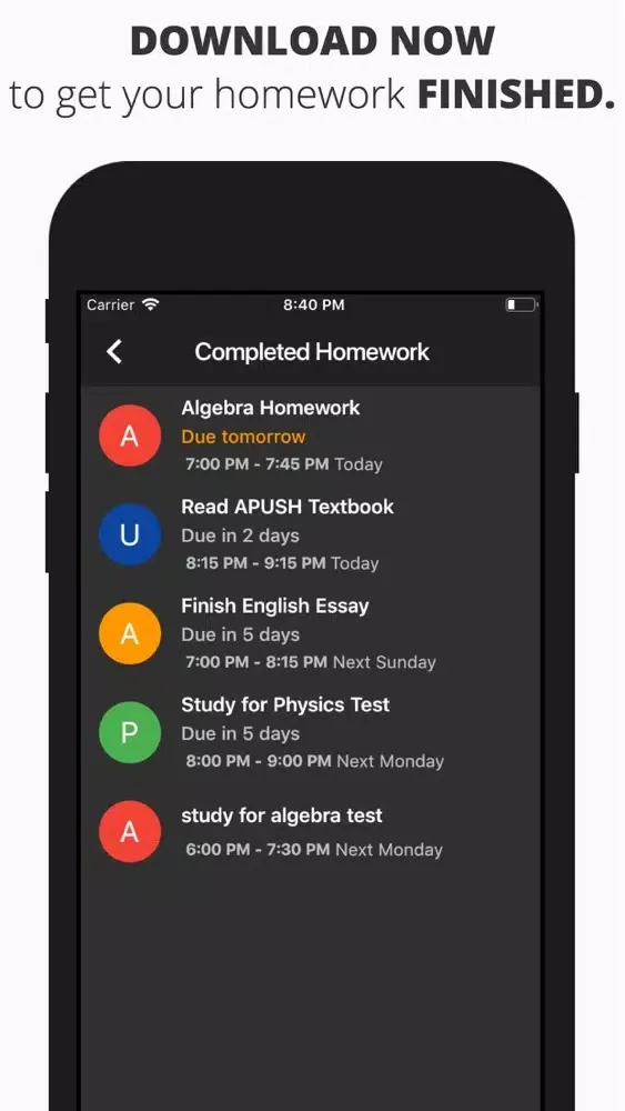 Screenshot di Finished. - Get Homework Done