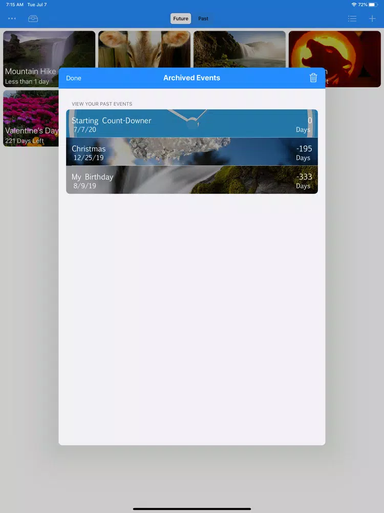 Count-Downer iPad  Screenshots