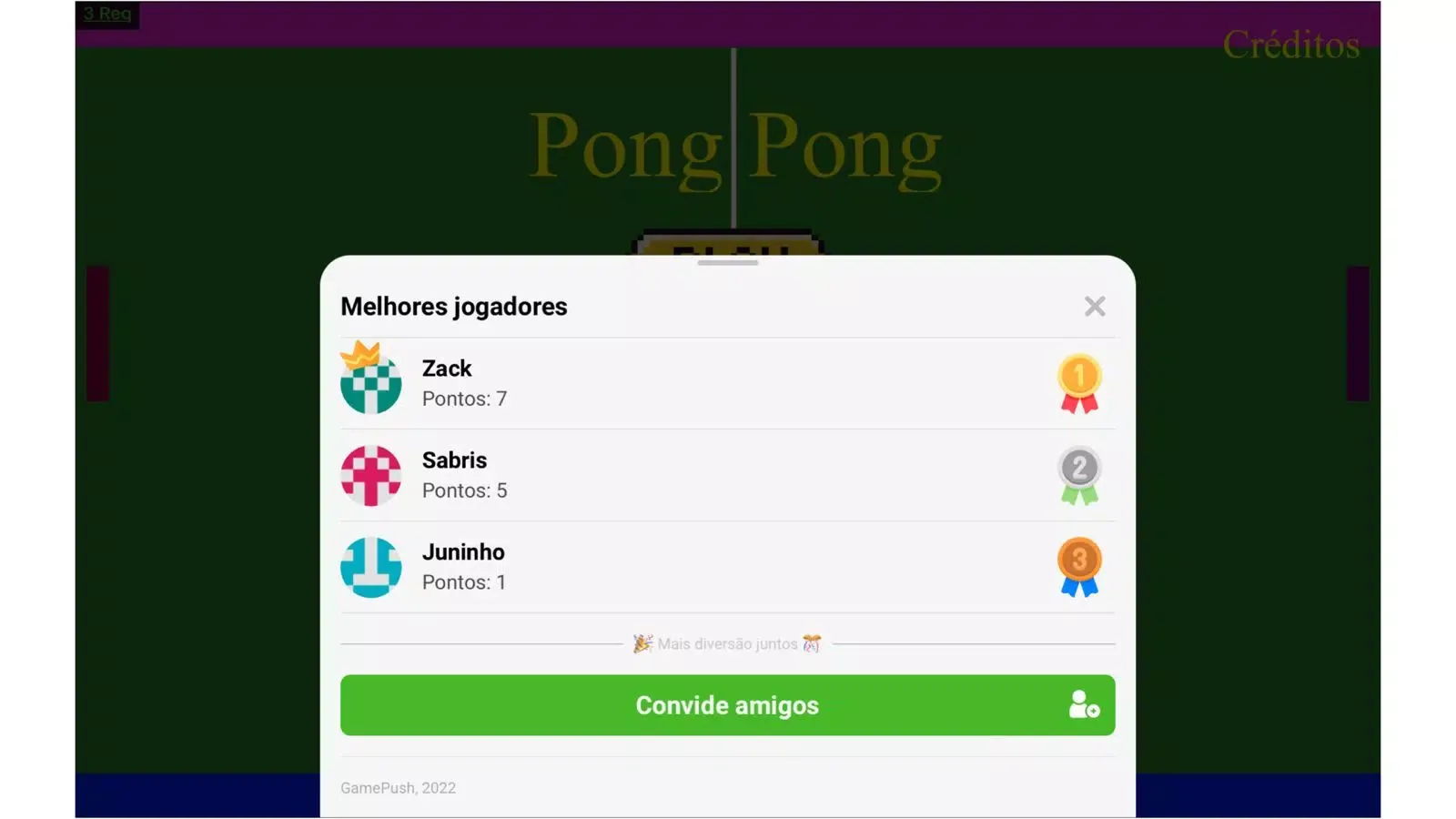 ภาพหน้าจอของ Pong Pong