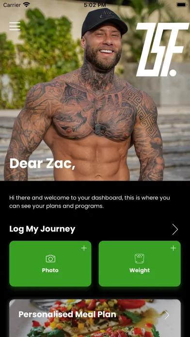 Zac Smith Fitness App سکرین شاٹس