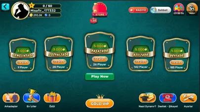 Captures d'écran de 101 Yüzbir Okey Zade Games