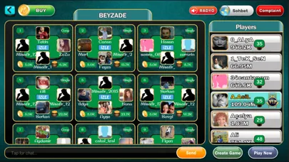 Captures d'écran de 101 Yüzbir Okey Zade Games