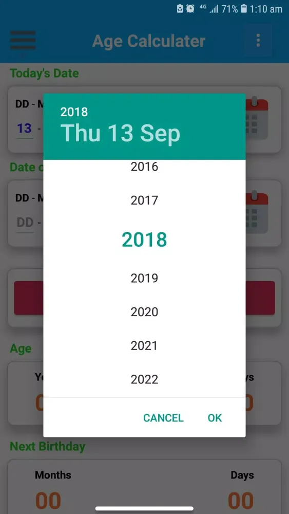 Age Calculator Screenshots