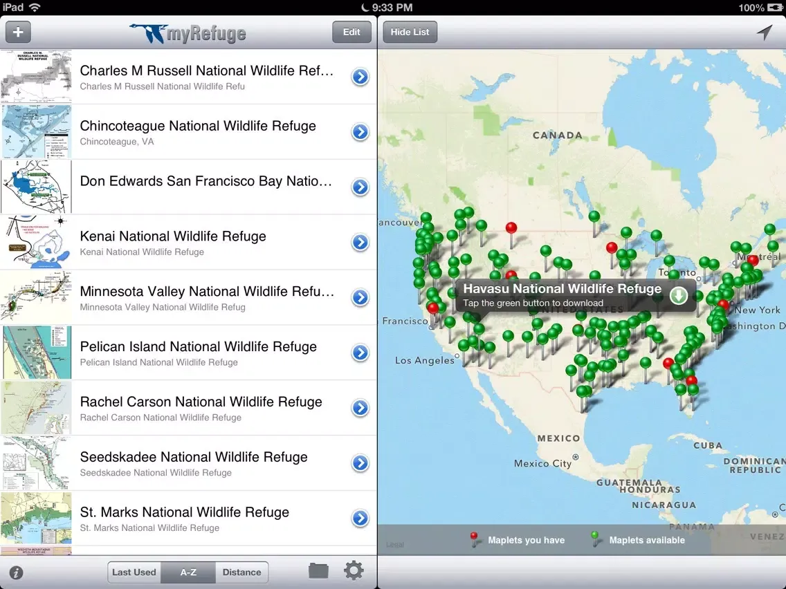 Captures d'écran de myRefuge – maps and information on bird watching, trails, and historic sites in National Wildlife Refuges iPad 