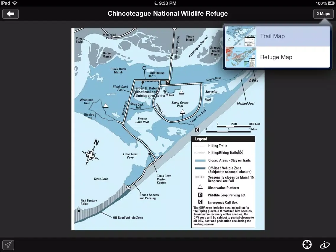 Captures d'écran de myRefuge – maps and information on bird watching, trails, and historic sites in National Wildlife Refuges iPad 