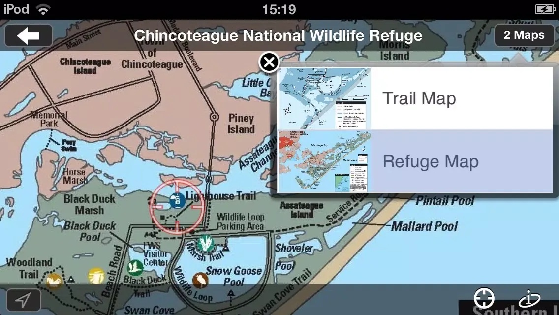 Captures d'écran de myRefuge – maps and information on bird watching, trails, and historic sites in National Wildlife Refuges