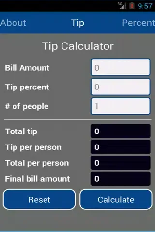 Capturas de tela do Tip Calculator Plus