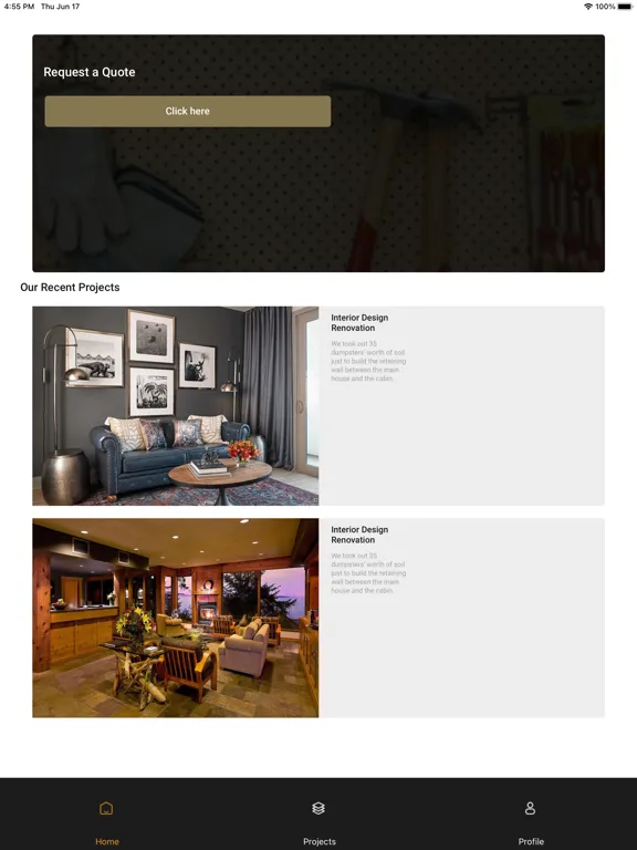 Capturas de tela do Agency Renovate iPad 
