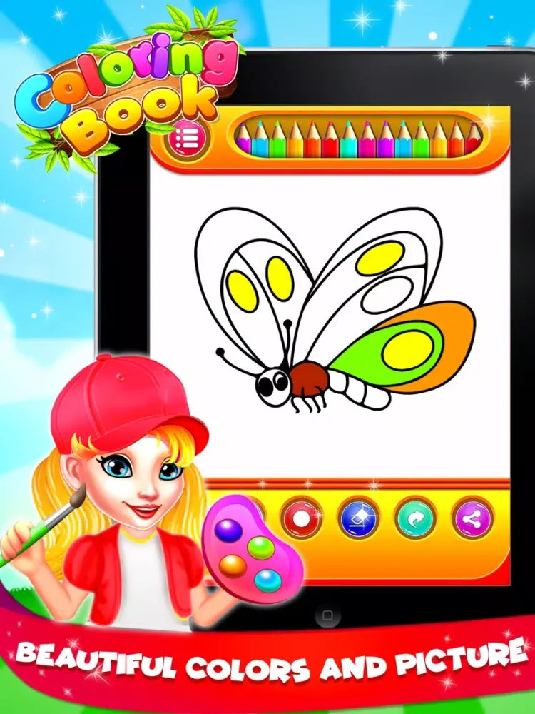 Capturas de tela do Butterfly Coloring Book Fun iPad 