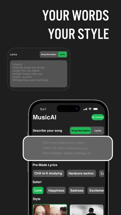 Tangkapan layar MusicAi: Generate Music & Song