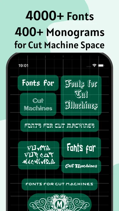 Ảnh chụp màn hình của Font Space for Cut Machines