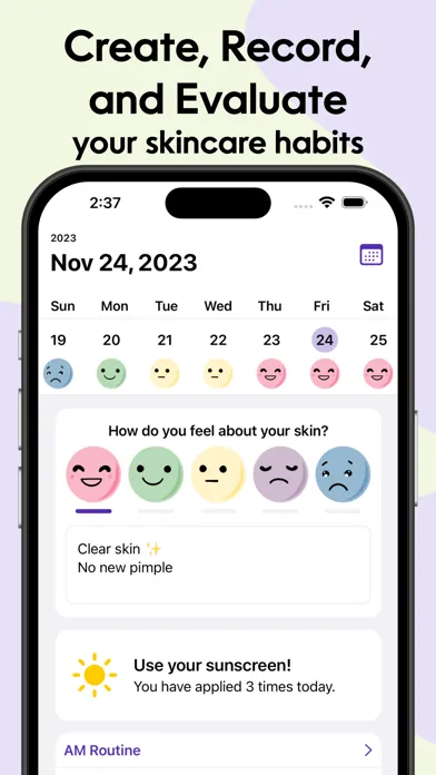 Tangkapan layar Dewy: Skincare Routine Journal