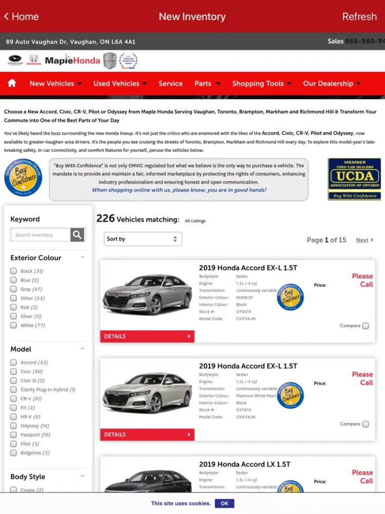 Скриншоты Maple Honda Dealer App iPad 