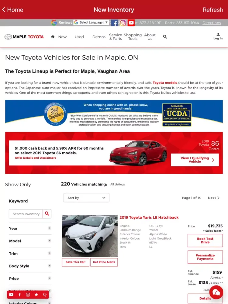 Maple Toyota iPad 应用截图