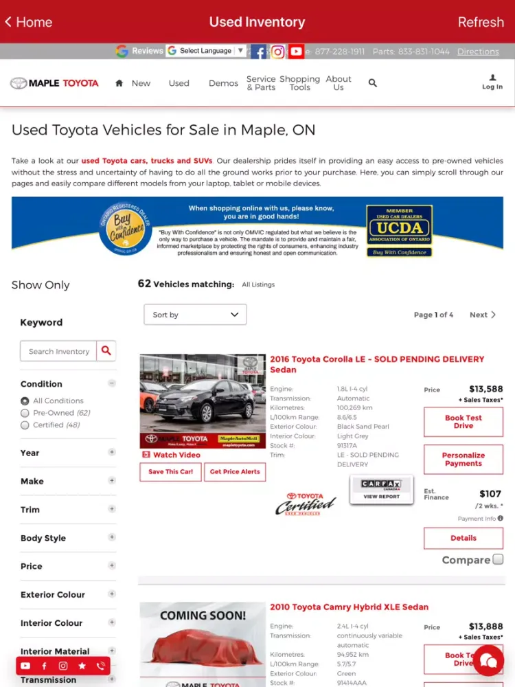 Maple Toyota iPad 应用截图