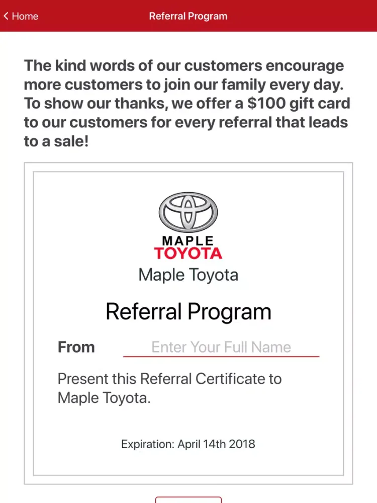 Maple Toyota iPad 应用截图