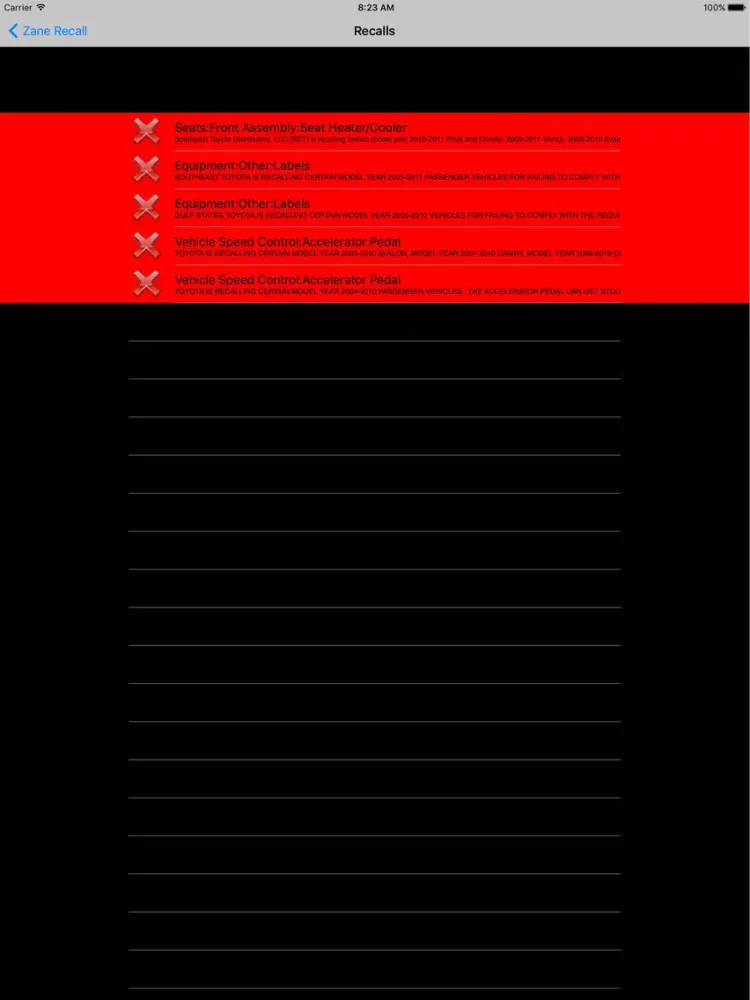 Zane Recall iPad  Screenshots
