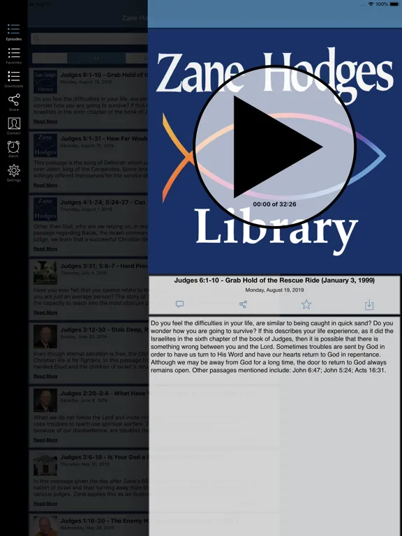 Zane Hodges Library iPad  スクリーンショット