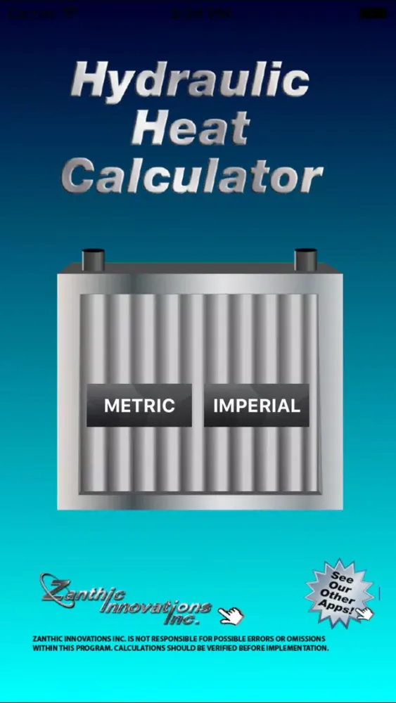 Capturas de tela do Hydraulic Heat Calculator