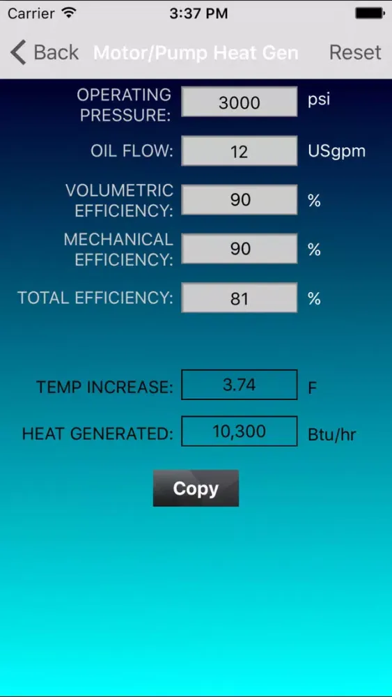 Capturas de tela do Hydraulic Heat Calculator