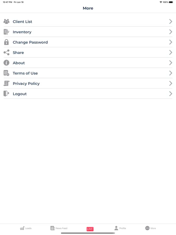 Capturas de tela do Homeland Group iPad 